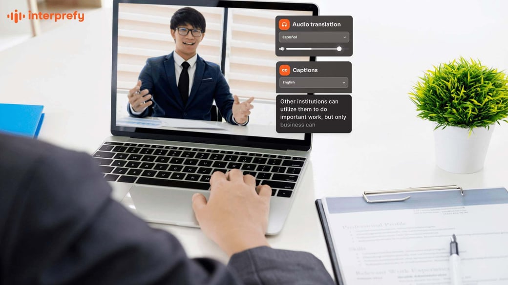 Interpretation and captions for business meetings | Interprefy