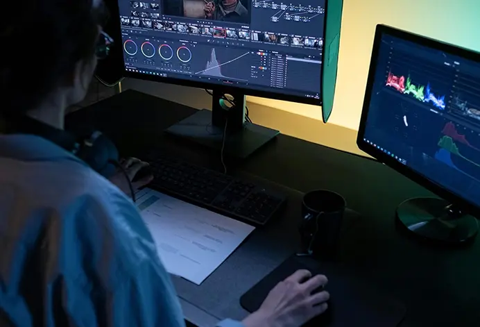 Interprefy Media Services | A person video editing