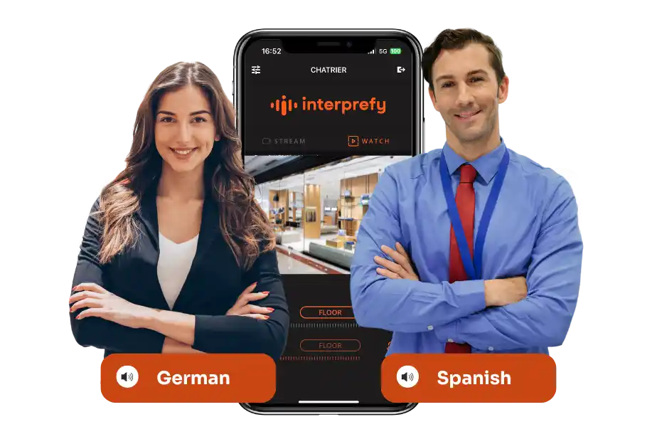 Interprefy - Retail Solutions - Retail professionals using application